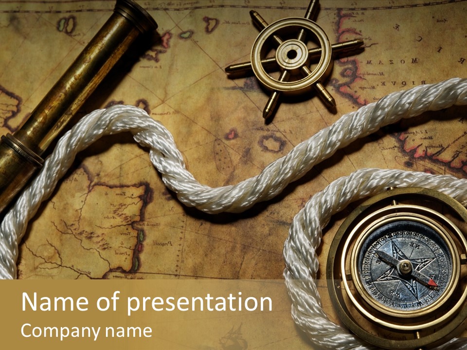 Draw Navigation Rudder PowerPoint Template