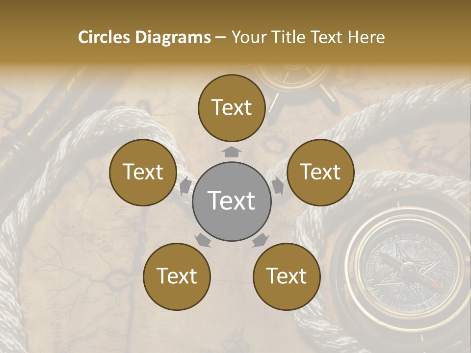 Draw Navigation Rudder PowerPoint Template