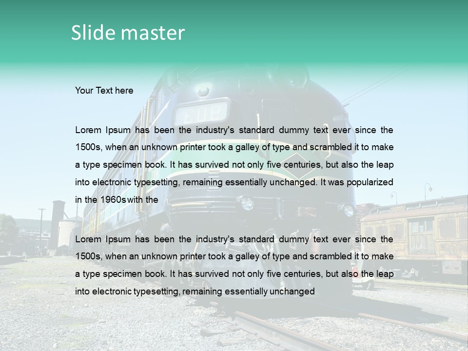 America Tourism Railroad PowerPoint Template