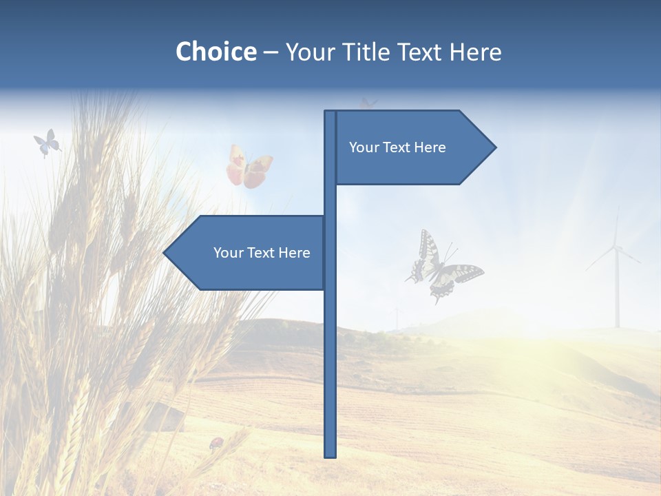 Growth Way Butterfly PowerPoint Template