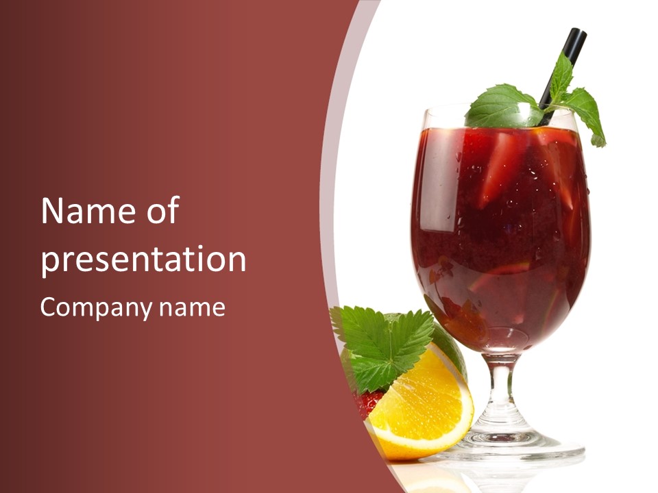 Fresh Wine Isolated PowerPoint Template