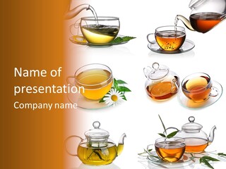 Pouring Breakfast Teapot PowerPoint Template