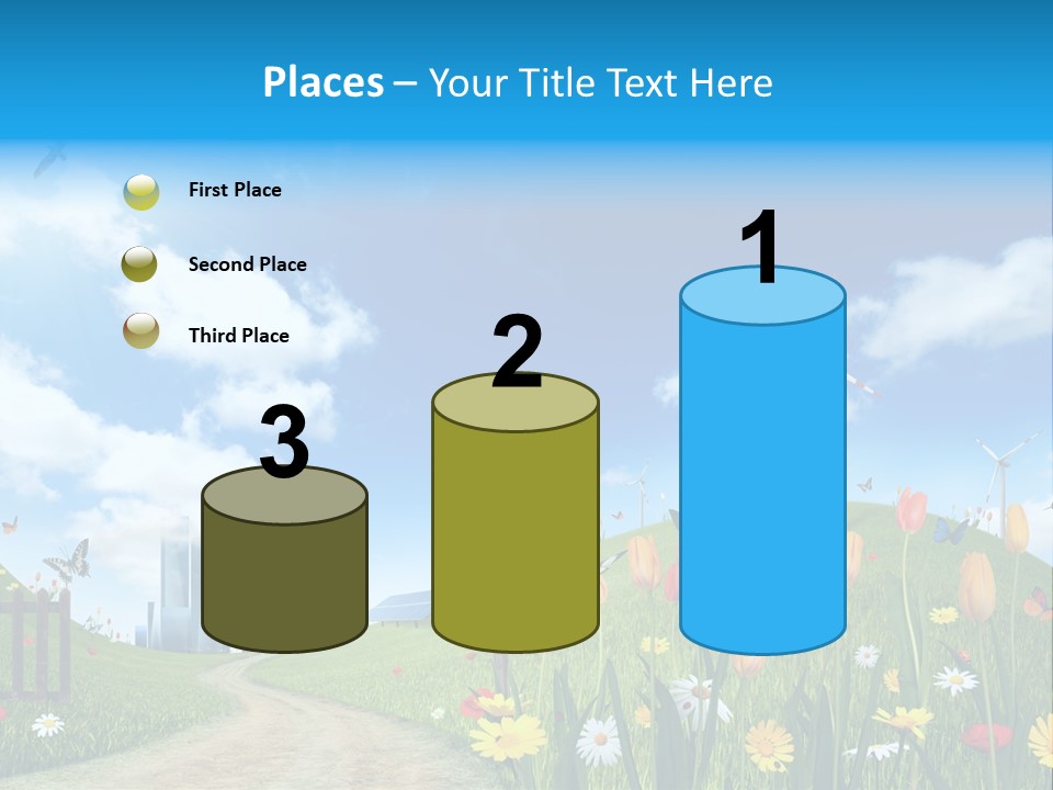 Cloud Camomile Photovoltaic PowerPoint Template