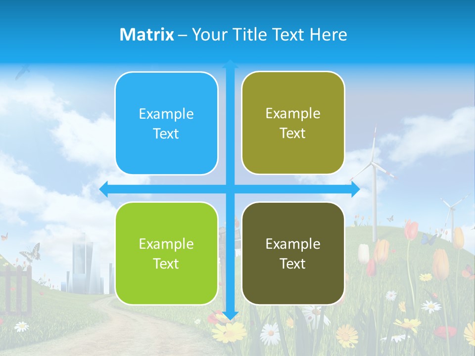 Cloud Camomile Photovoltaic PowerPoint Template
