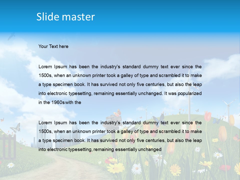 Cloud Camomile Photovoltaic PowerPoint Template