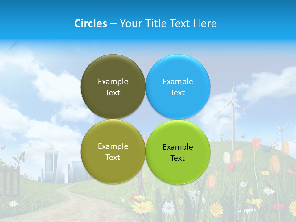 Cloud Camomile Photovoltaic PowerPoint Template