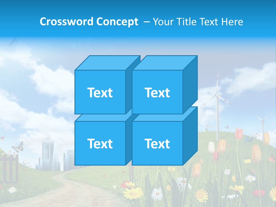 Cloud Camomile Photovoltaic PowerPoint Template
