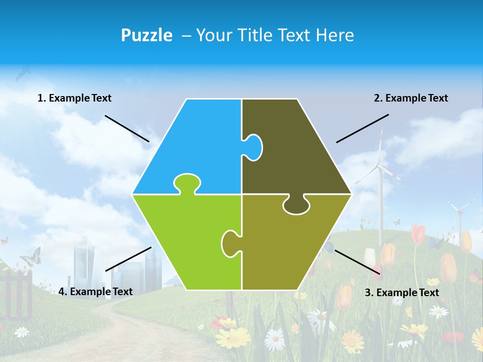 Cloud Camomile Photovoltaic PowerPoint Template