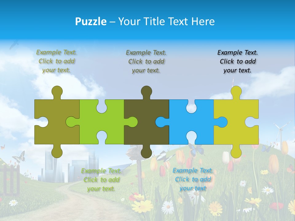 Cloud Camomile Photovoltaic PowerPoint Template