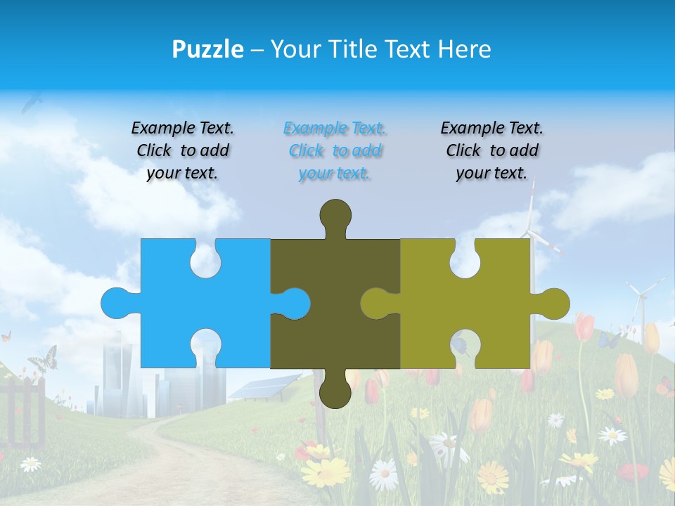 Cloud Camomile Photovoltaic PowerPoint Template