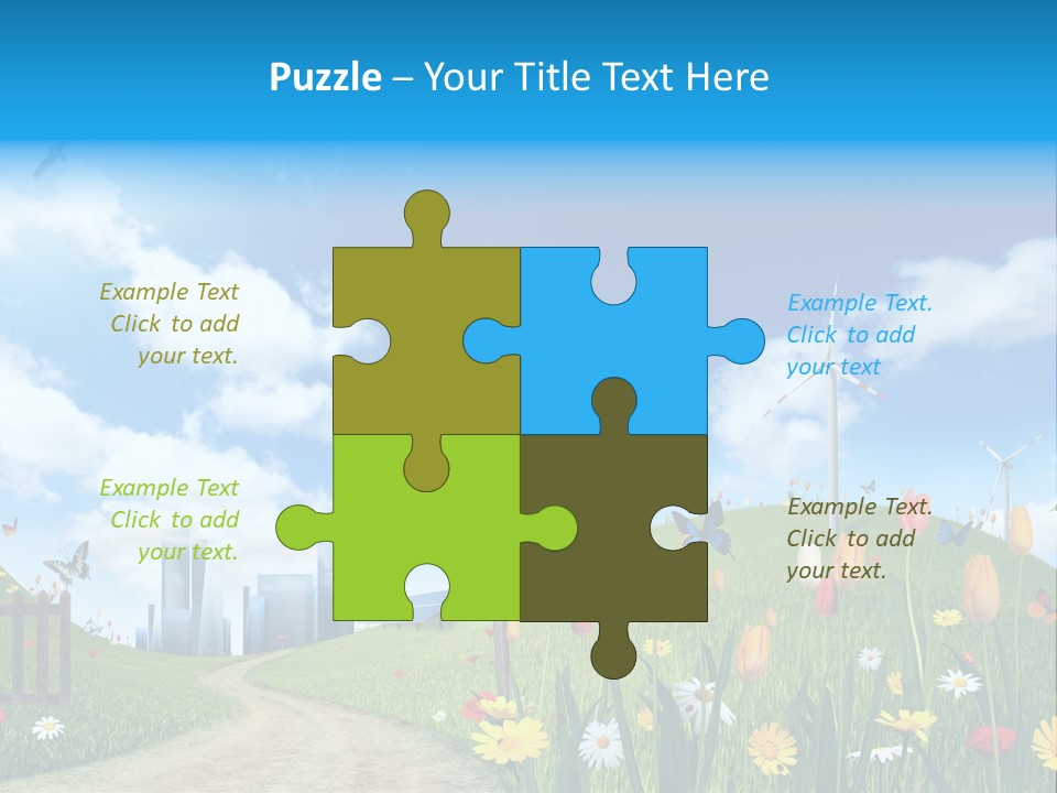 Cloud Camomile Photovoltaic PowerPoint Template