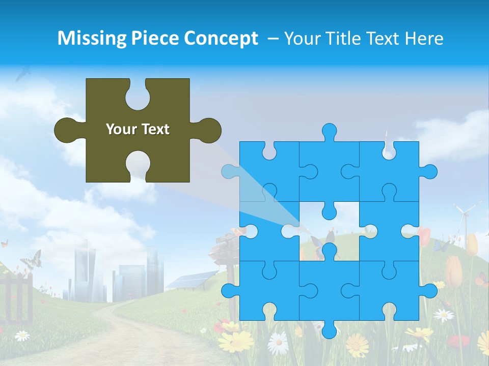 Cloud Camomile Photovoltaic PowerPoint Template