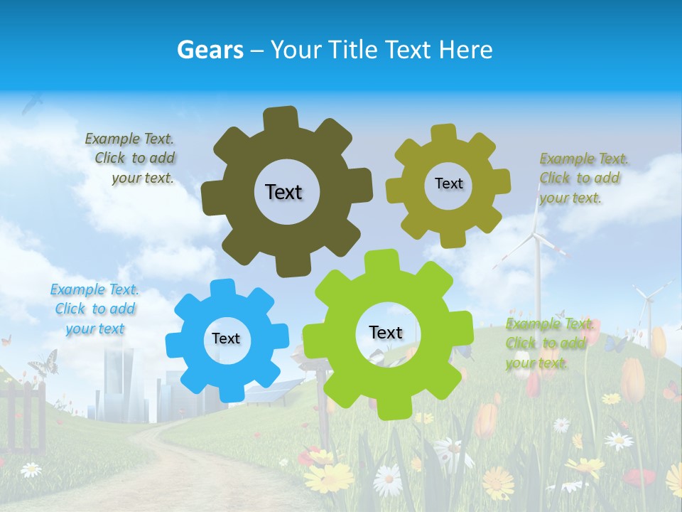 Cloud Camomile Photovoltaic PowerPoint Template
