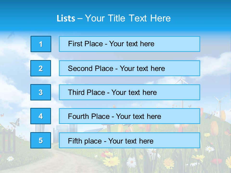 Cloud Camomile Photovoltaic PowerPoint Template