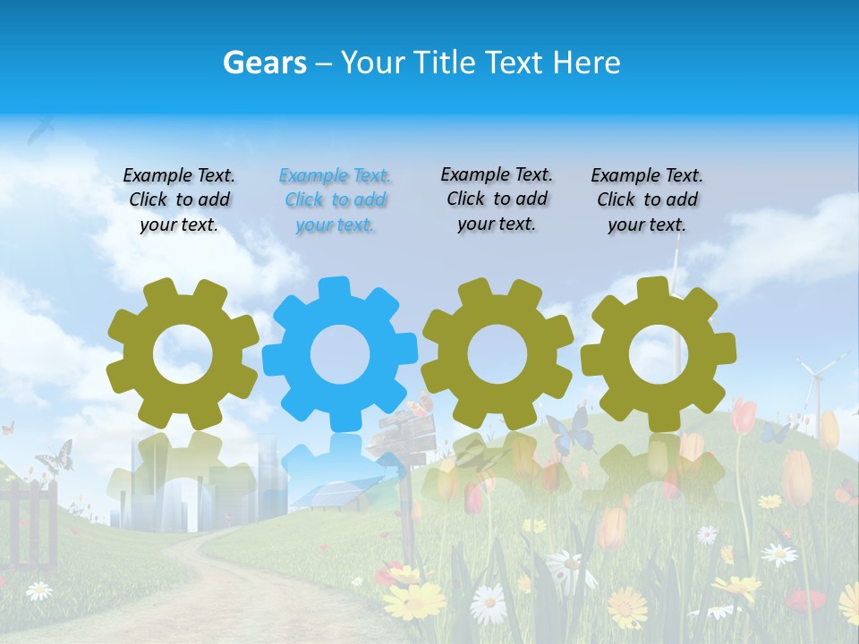 Cloud Camomile Photovoltaic PowerPoint Template