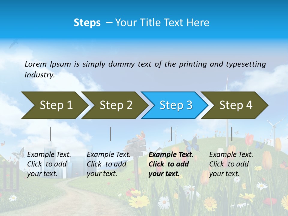 Cloud Camomile Photovoltaic PowerPoint Template