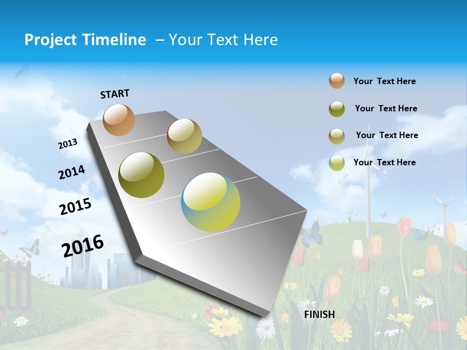 Cloud Camomile Photovoltaic PowerPoint Template