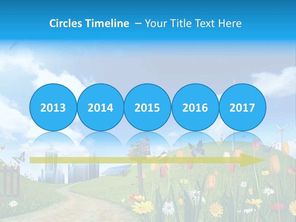 Cloud Camomile Photovoltaic PowerPoint Template