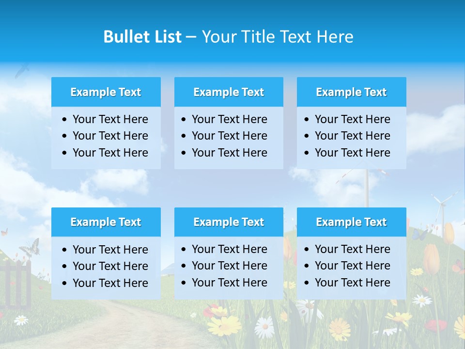 Cloud Camomile Photovoltaic PowerPoint Template