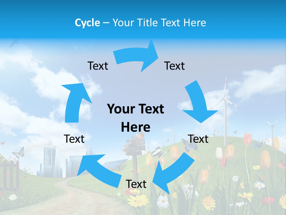 Cloud Camomile Photovoltaic PowerPoint Template