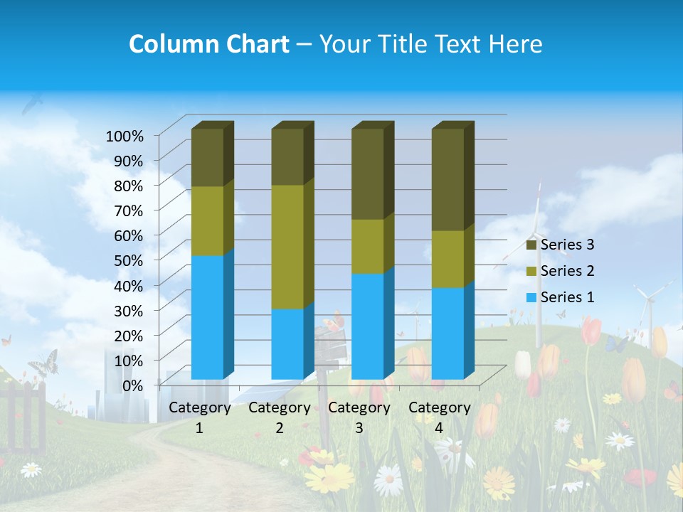 Cloud Camomile Photovoltaic PowerPoint Template