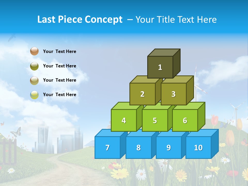 Cloud Camomile Photovoltaic PowerPoint Template
