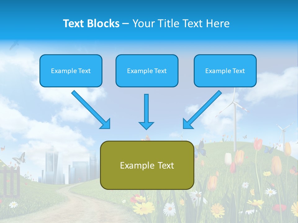 Cloud Camomile Photovoltaic PowerPoint Template