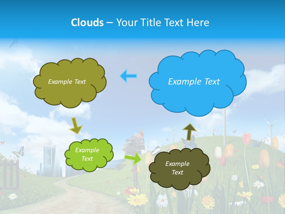 Cloud Camomile Photovoltaic PowerPoint Template