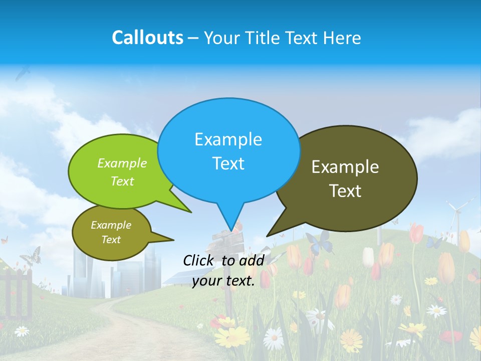 Cloud Camomile Photovoltaic PowerPoint Template