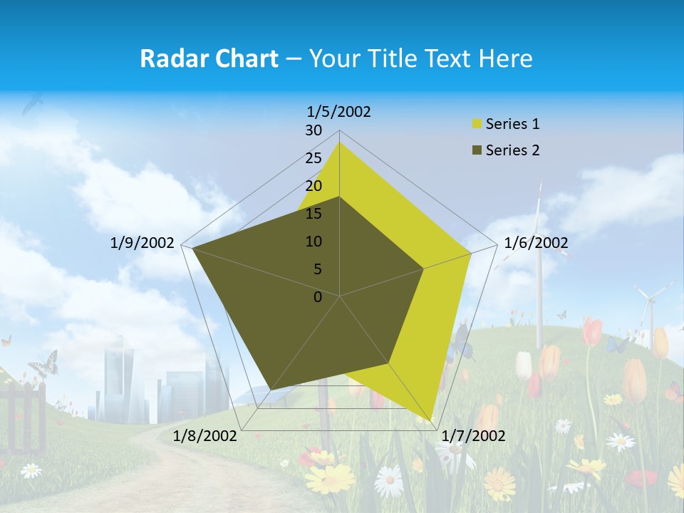 Cloud Camomile Photovoltaic PowerPoint Template