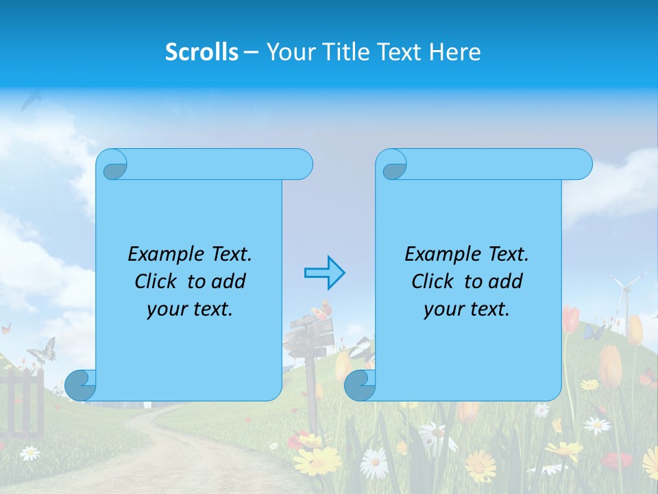 Cloud Camomile Photovoltaic PowerPoint Template