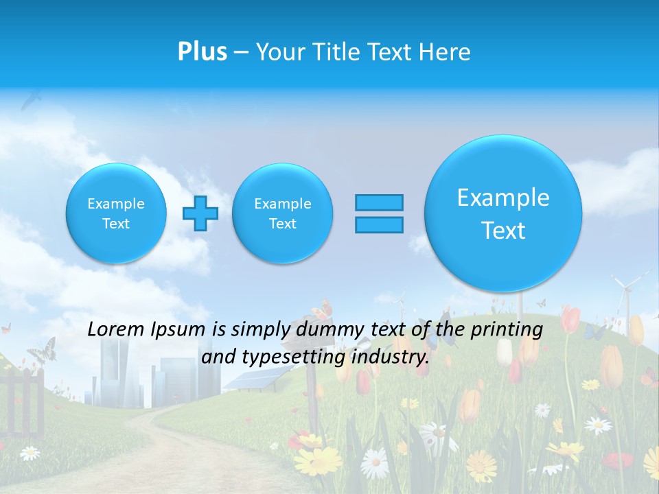 Cloud Camomile Photovoltaic PowerPoint Template