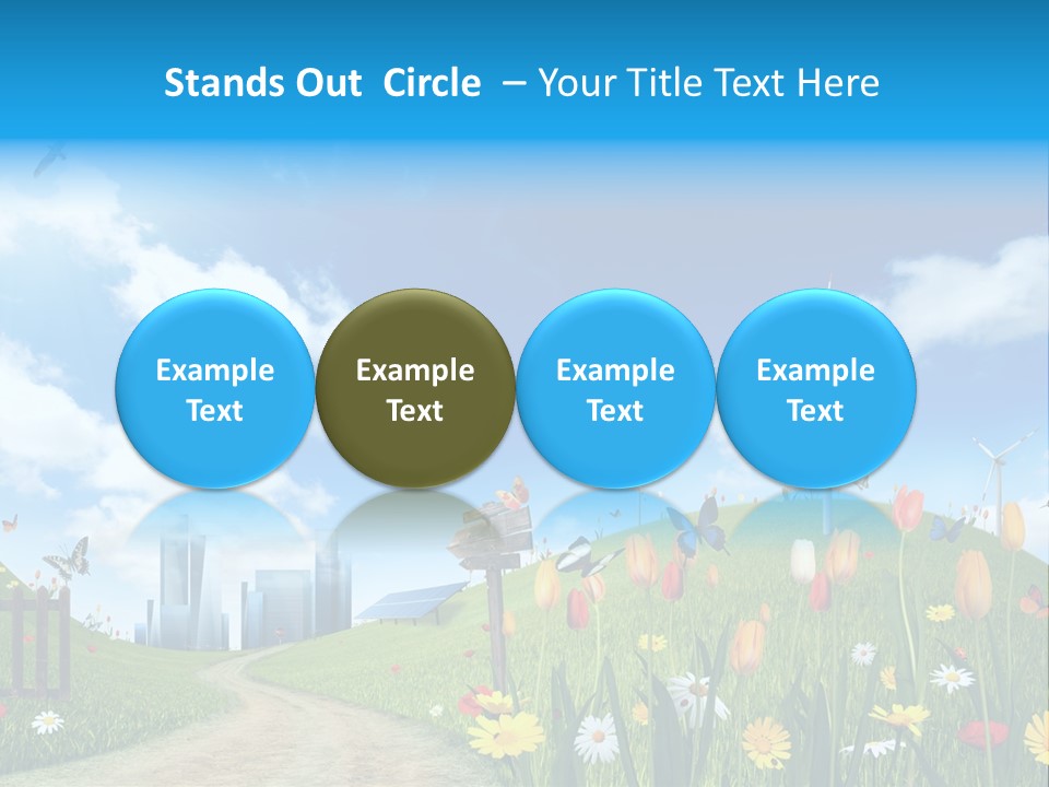 Cloud Camomile Photovoltaic PowerPoint Template