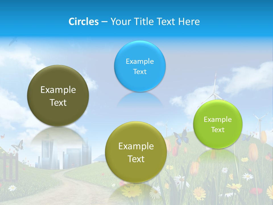 Cloud Camomile Photovoltaic PowerPoint Template