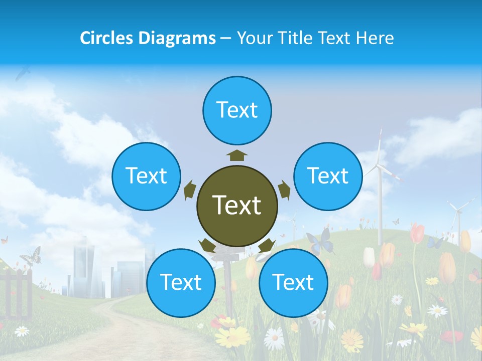 Cloud Camomile Photovoltaic PowerPoint Template