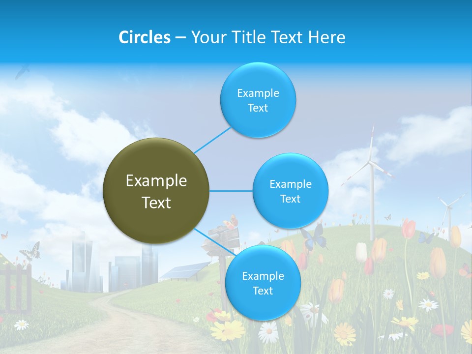 Cloud Camomile Photovoltaic PowerPoint Template