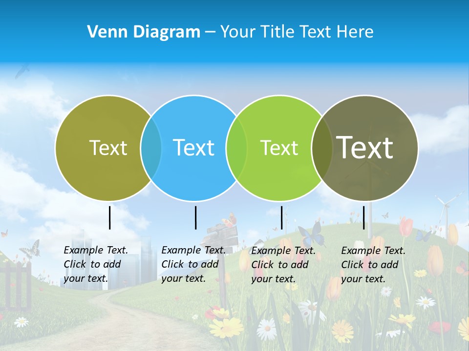 Cloud Camomile Photovoltaic PowerPoint Template