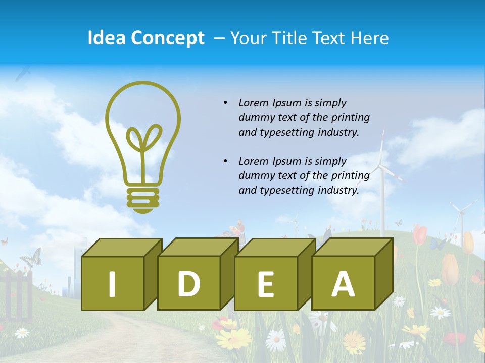 Cloud Camomile Photovoltaic PowerPoint Template