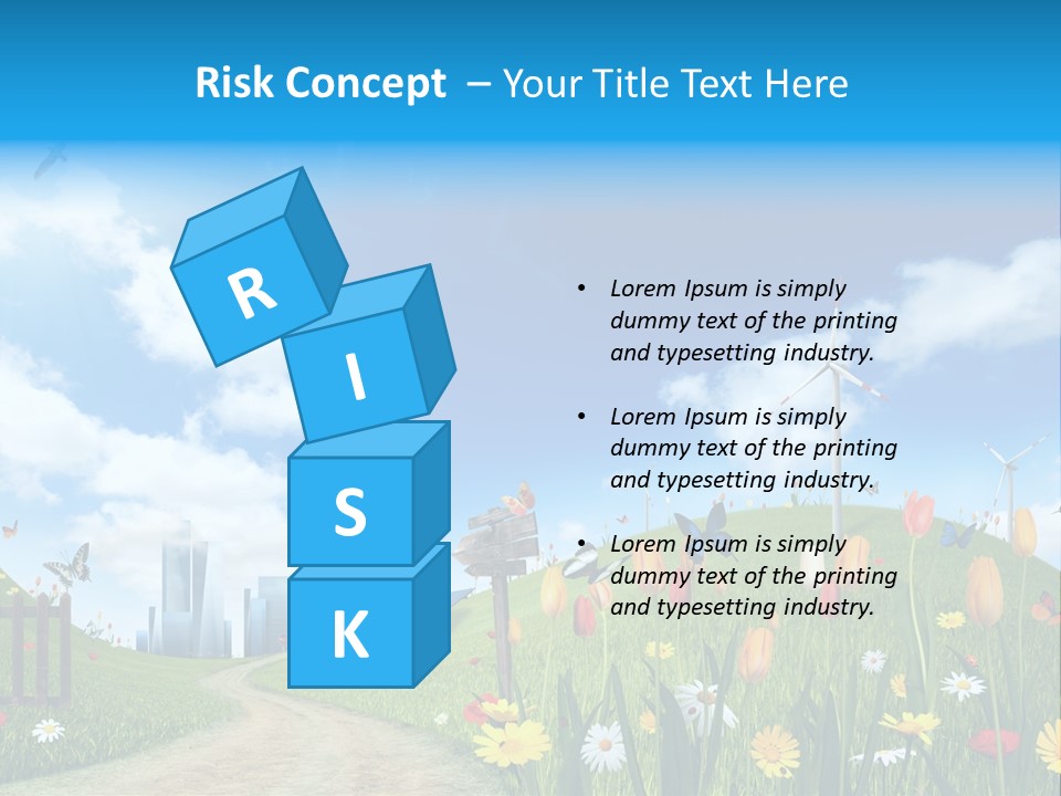 Cloud Camomile Photovoltaic PowerPoint Template