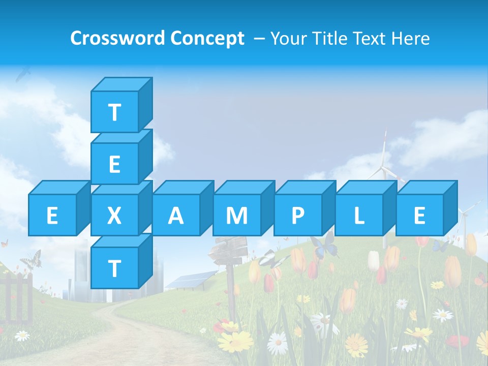 Cloud Camomile Photovoltaic PowerPoint Template