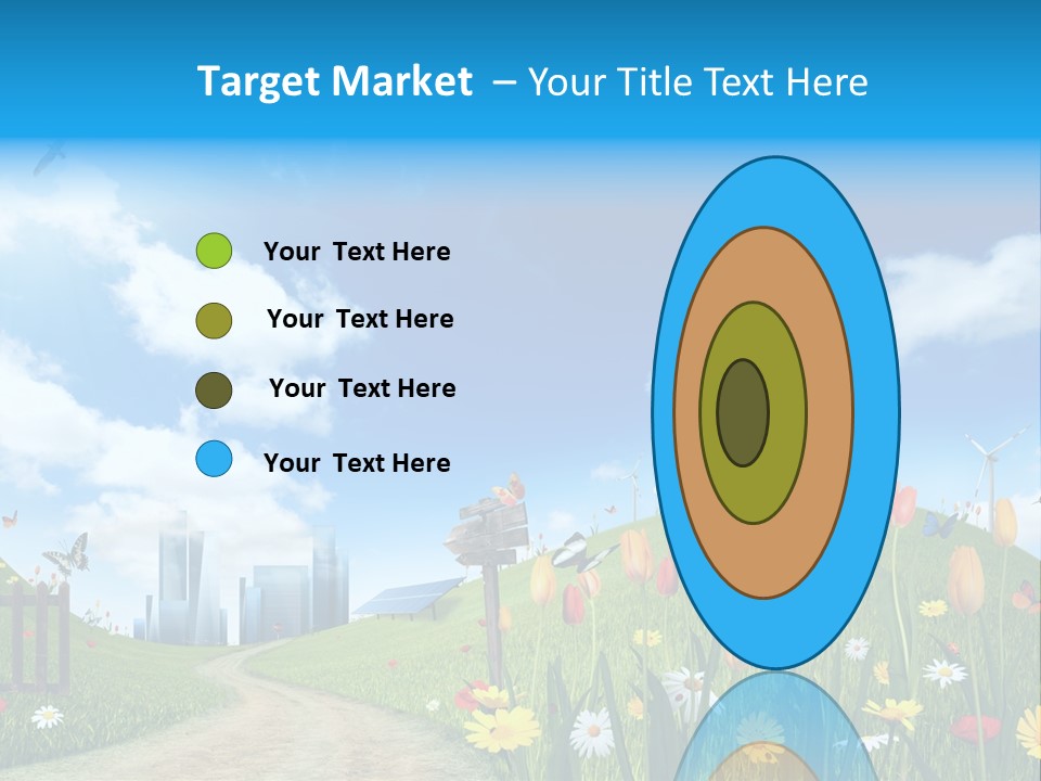 Cloud Camomile Photovoltaic PowerPoint Template