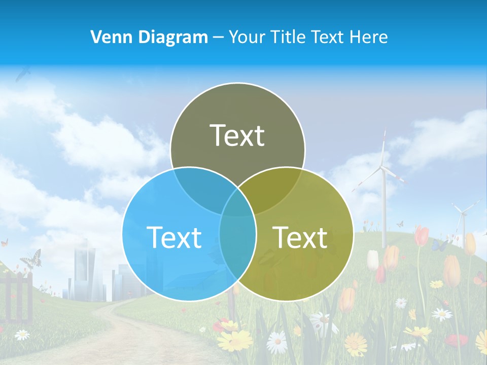 Cloud Camomile Photovoltaic PowerPoint Template