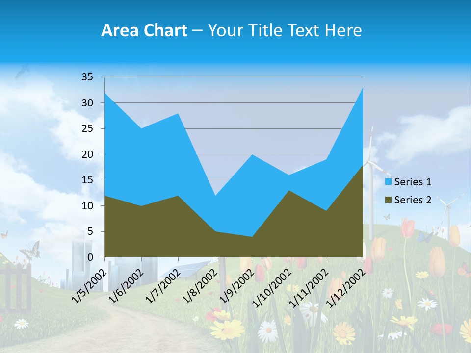 Cloud Camomile Photovoltaic PowerPoint Template