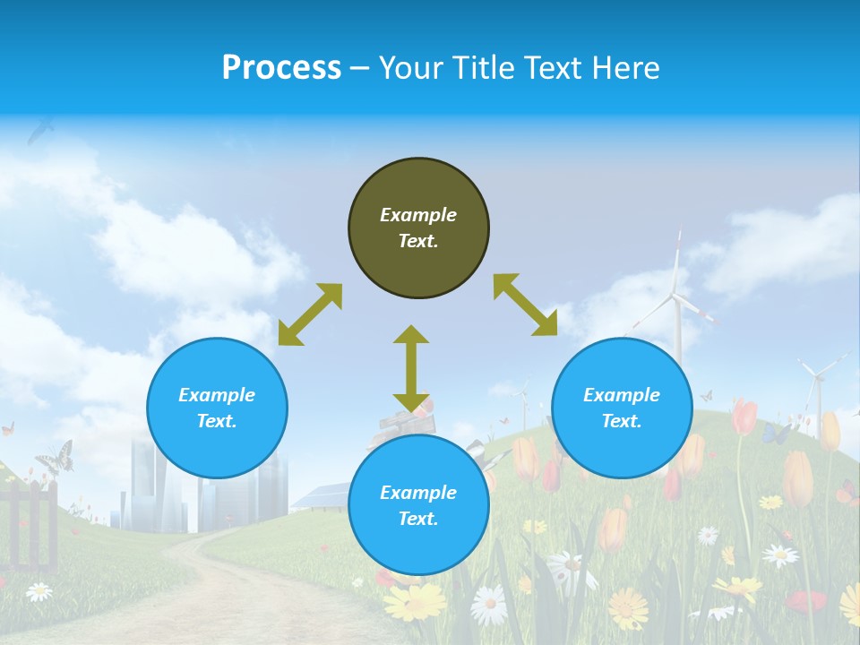 Cloud Camomile Photovoltaic PowerPoint Template