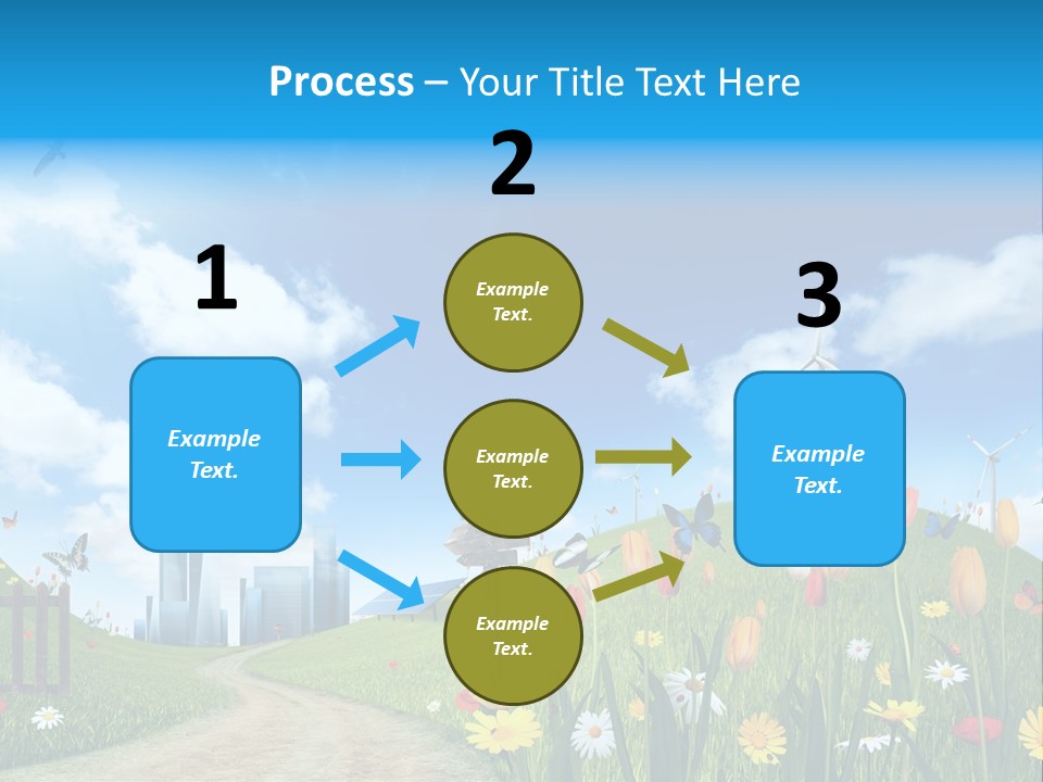Cloud Camomile Photovoltaic PowerPoint Template