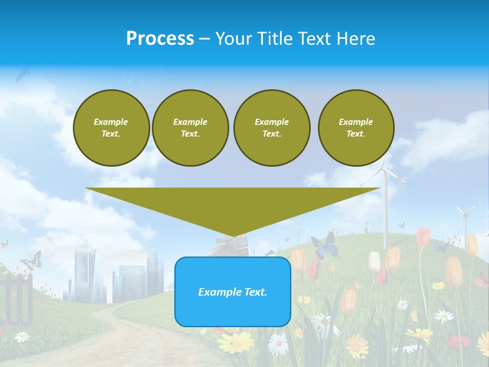 Cloud Camomile Photovoltaic PowerPoint Template