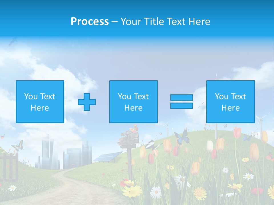 Cloud Camomile Photovoltaic PowerPoint Template