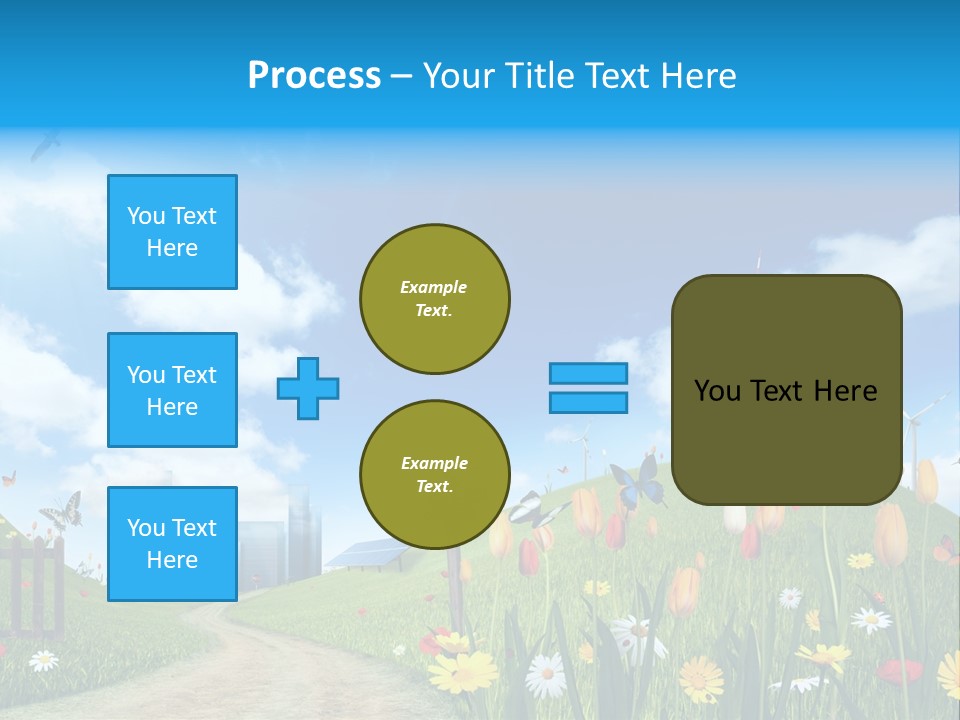 Cloud Camomile Photovoltaic PowerPoint Template