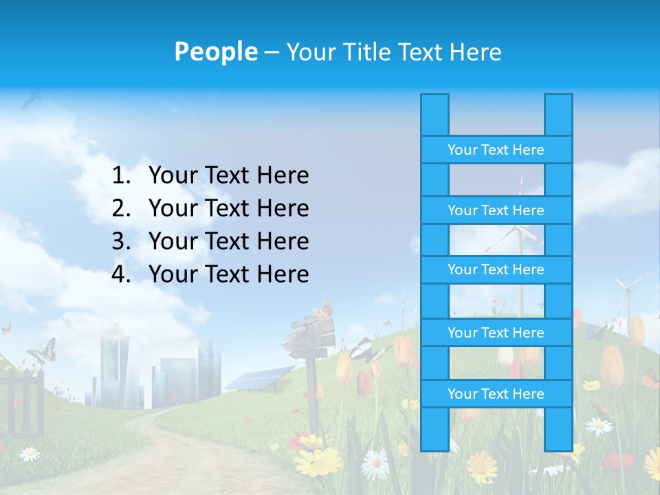 Cloud Camomile Photovoltaic PowerPoint Template