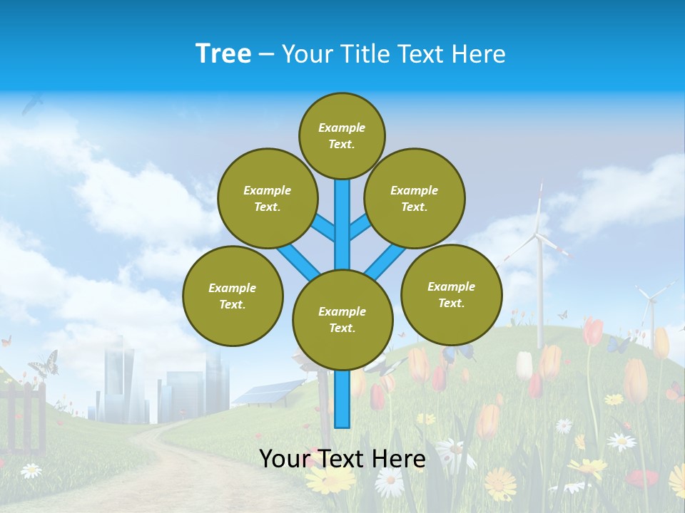 Cloud Camomile Photovoltaic PowerPoint Template
